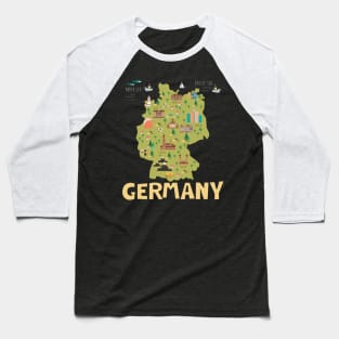 Germany illustrated map Baseball T-Shirt